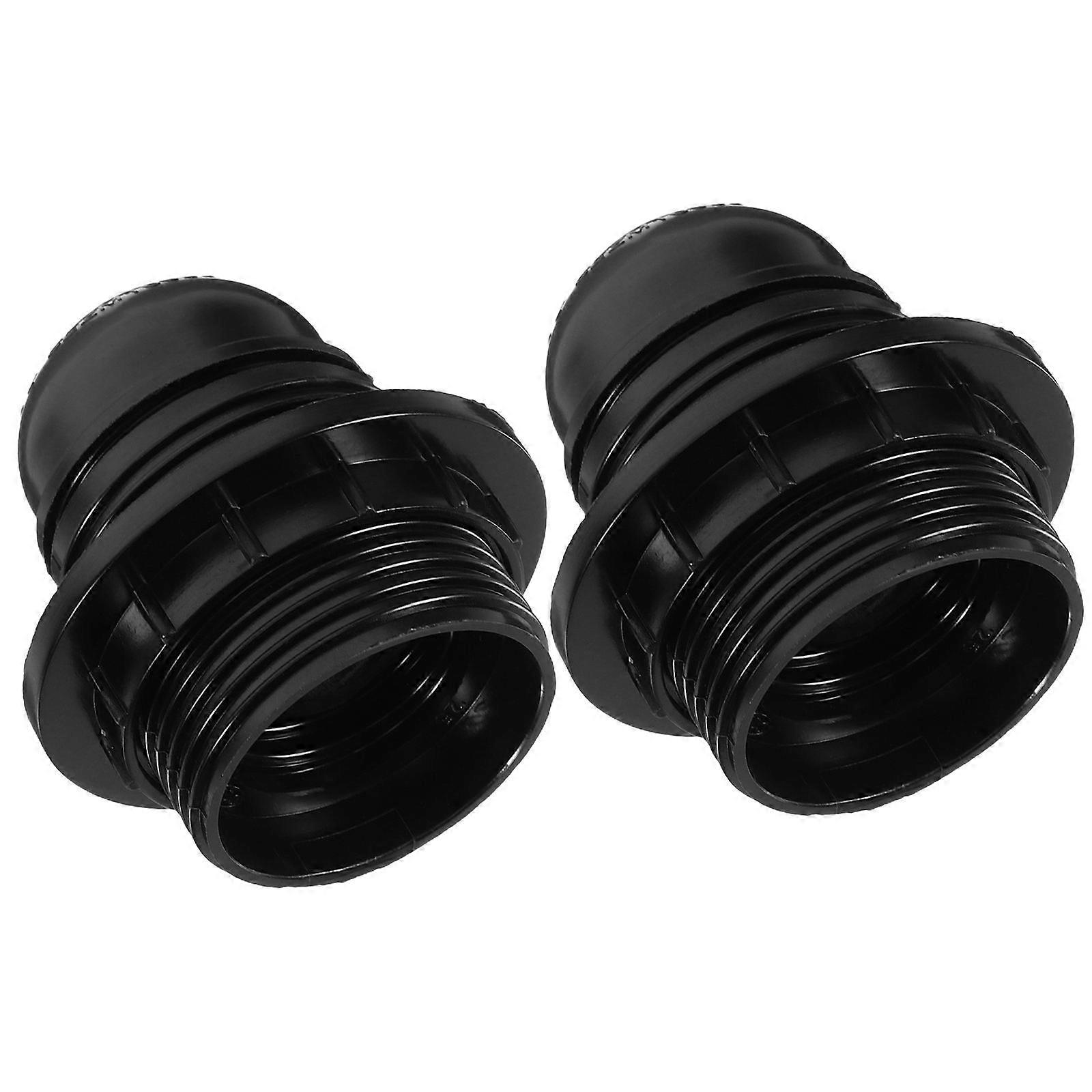 Bulb Socket Replacement Lamp Socket E27 For Home Lighting Black 5.60X5.60X5.60CM Secure Installation 2Pcs