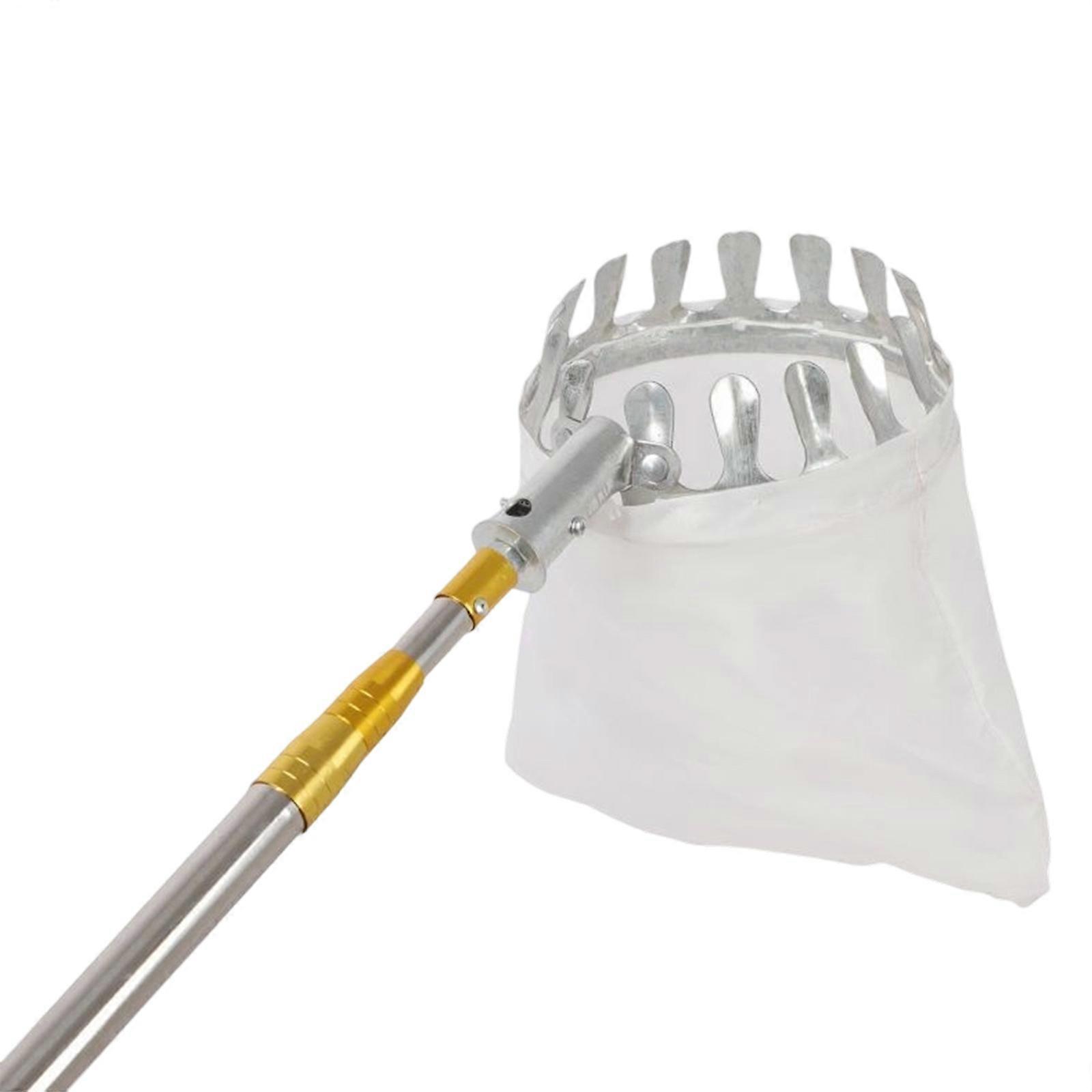 Modifiable Length Fruit Chooser for Reaching Tall Boughs to Collect Produce Such as Numerals and Oranges Stopping Damage  Yellow