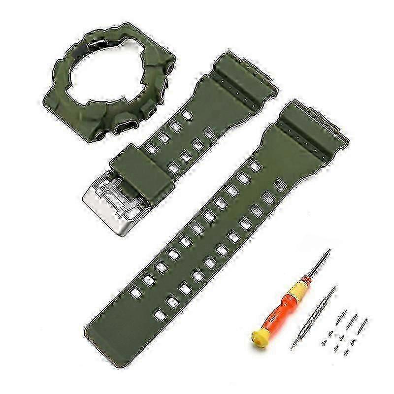 Compatible watch band for Casio GA-110 GA-120, durable replacement strap set