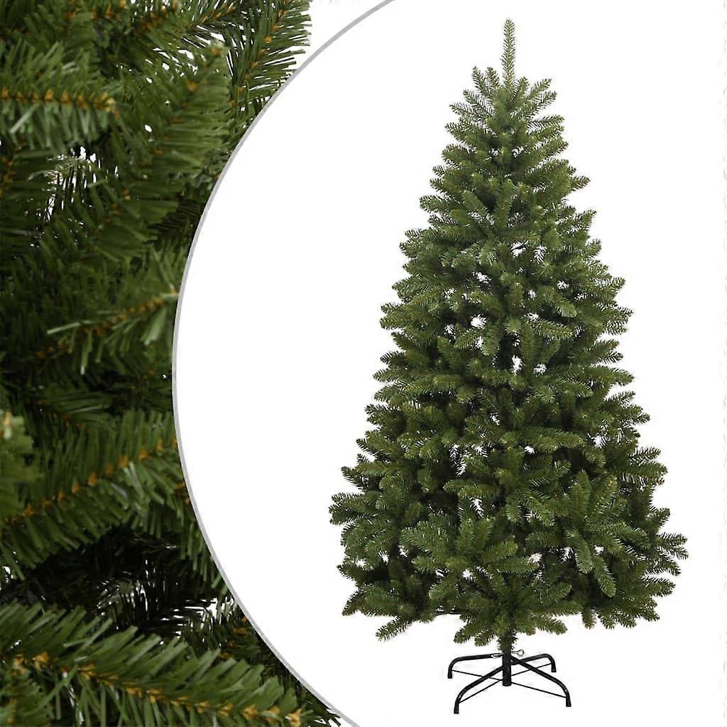 5.9 ft Artificial Hinged Christmas Tree with Realistic Evergreen Look and Sturdy Metal Stand