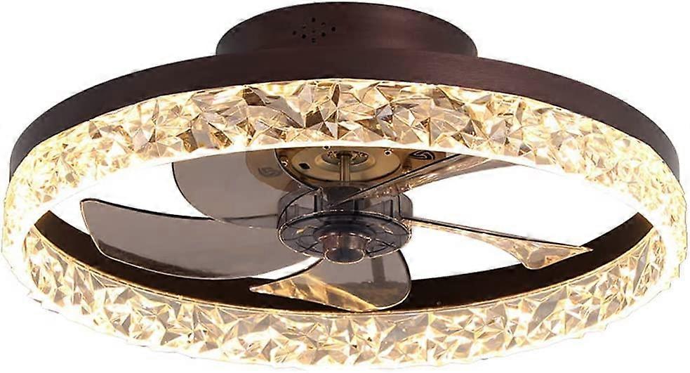 Chandelier 20 in Bedroom Led Ceiling Fan with Light Crystal Ceiling Light Dimmable With Remote Quiet 50 Cm Ceiling Fan
