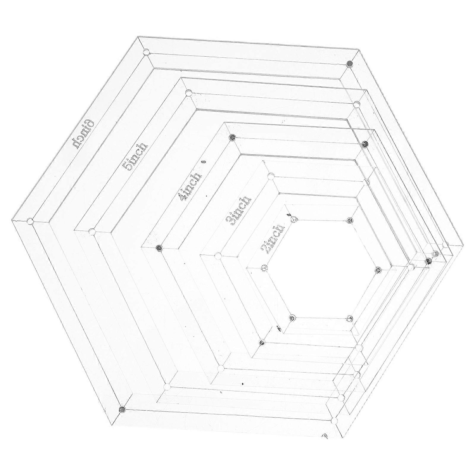 5Pcs Hexagon Quilting Templates for Sewing Patchwork Craft Rulers Tool