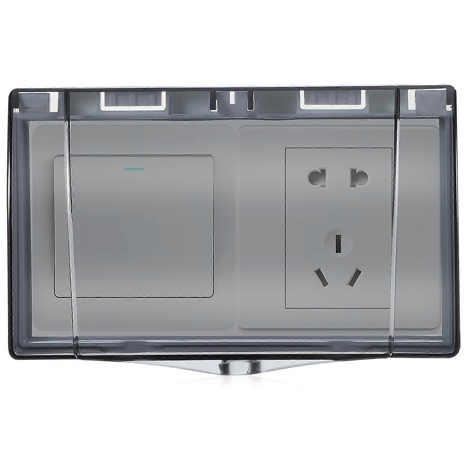 Bathroom Black Outlet Cover 2Pcs with Self Adhesive Protection