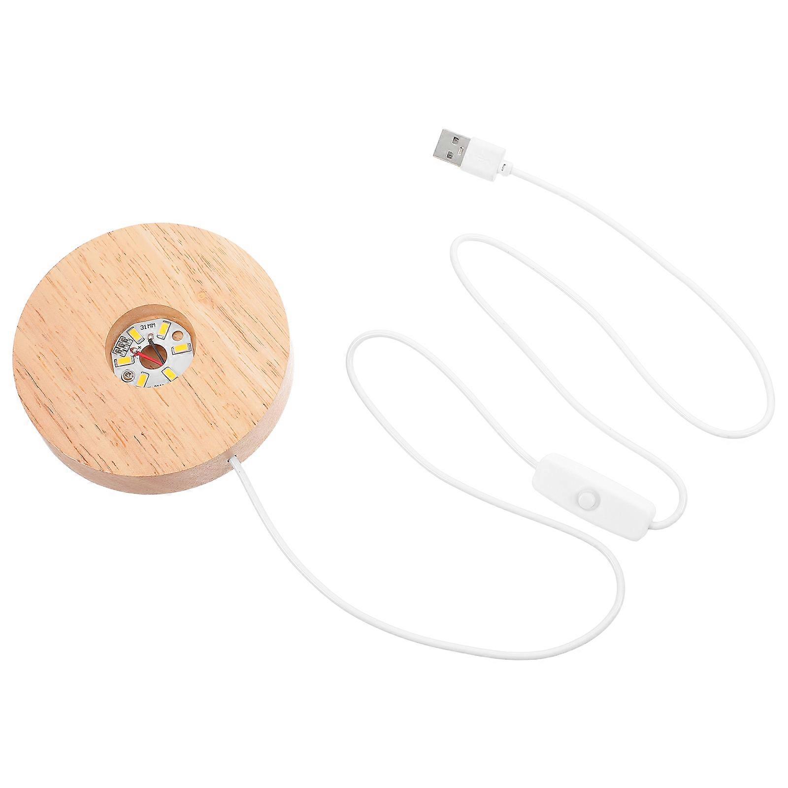 Wooden LED Light Base for Crystal Ball Display with 3Pcs Convenient Design