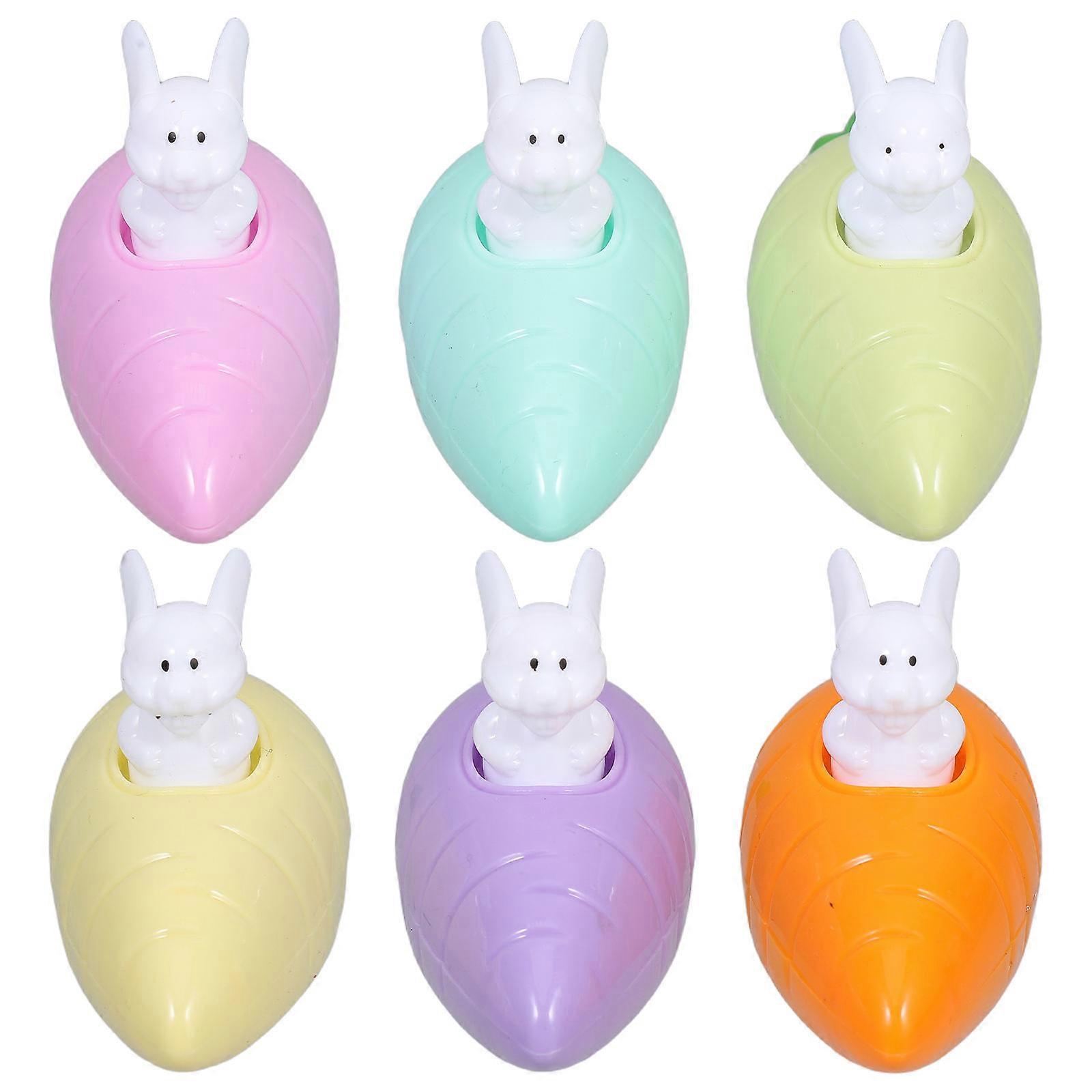Mini Easter Pull Back Bunny Car Toy Vehicles 6Pcs Assorted