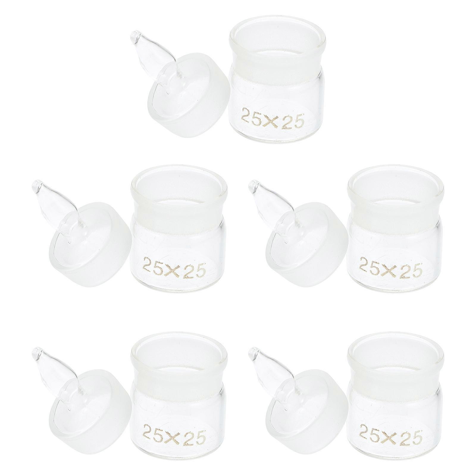 Glass Weighing Jar Practical Holder for Laboratory Use 5Pcs Pack