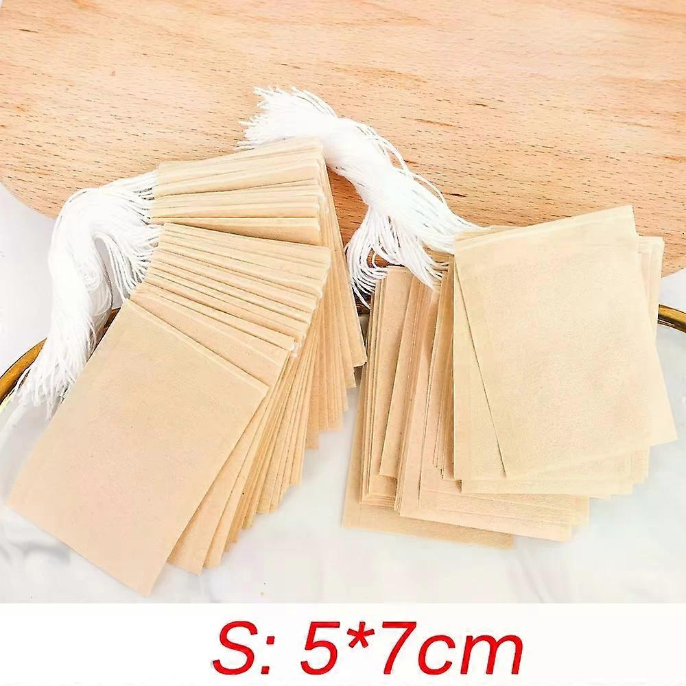300/100Pcs Disposable Teabags Biodegradable Paper Tea Filter Bags with String Empty Drawstring Bags for Spice Coffee Foot Bath
