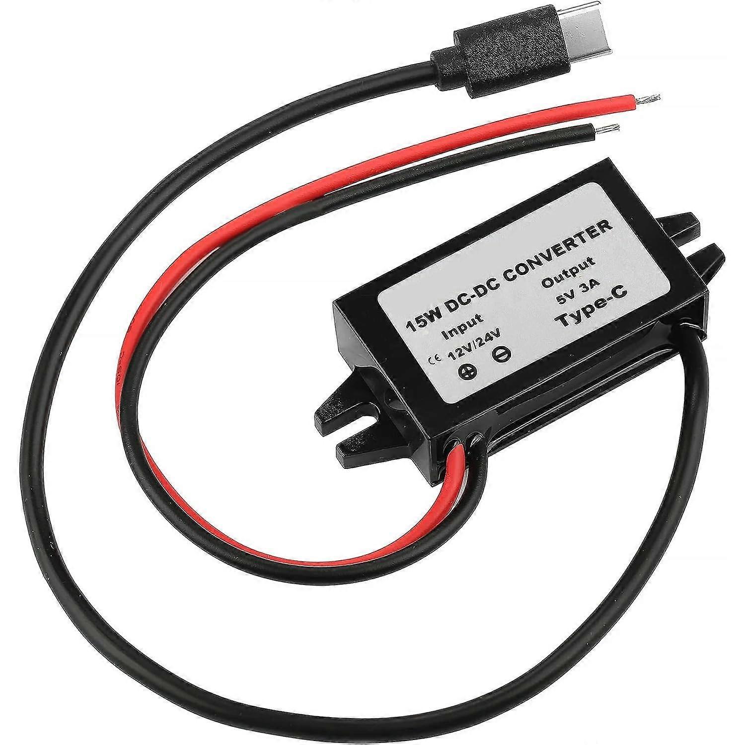 Waterproof DCDC Converter 12V to 5V USB TypeC Step Down Module with Open Wire Connector