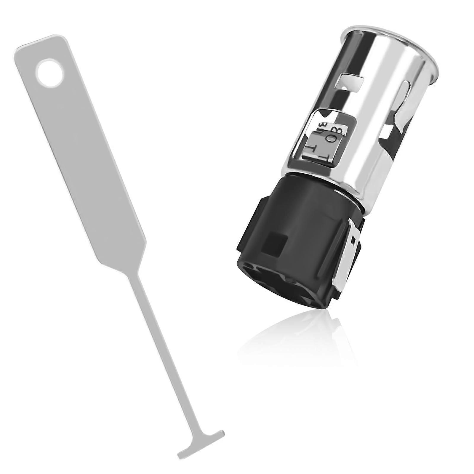 12V Car Cigarette Lighter Socket Replacement with Removal Tool, Universal Power Outlet for GM Buick Cadillac Chevrolet GMC