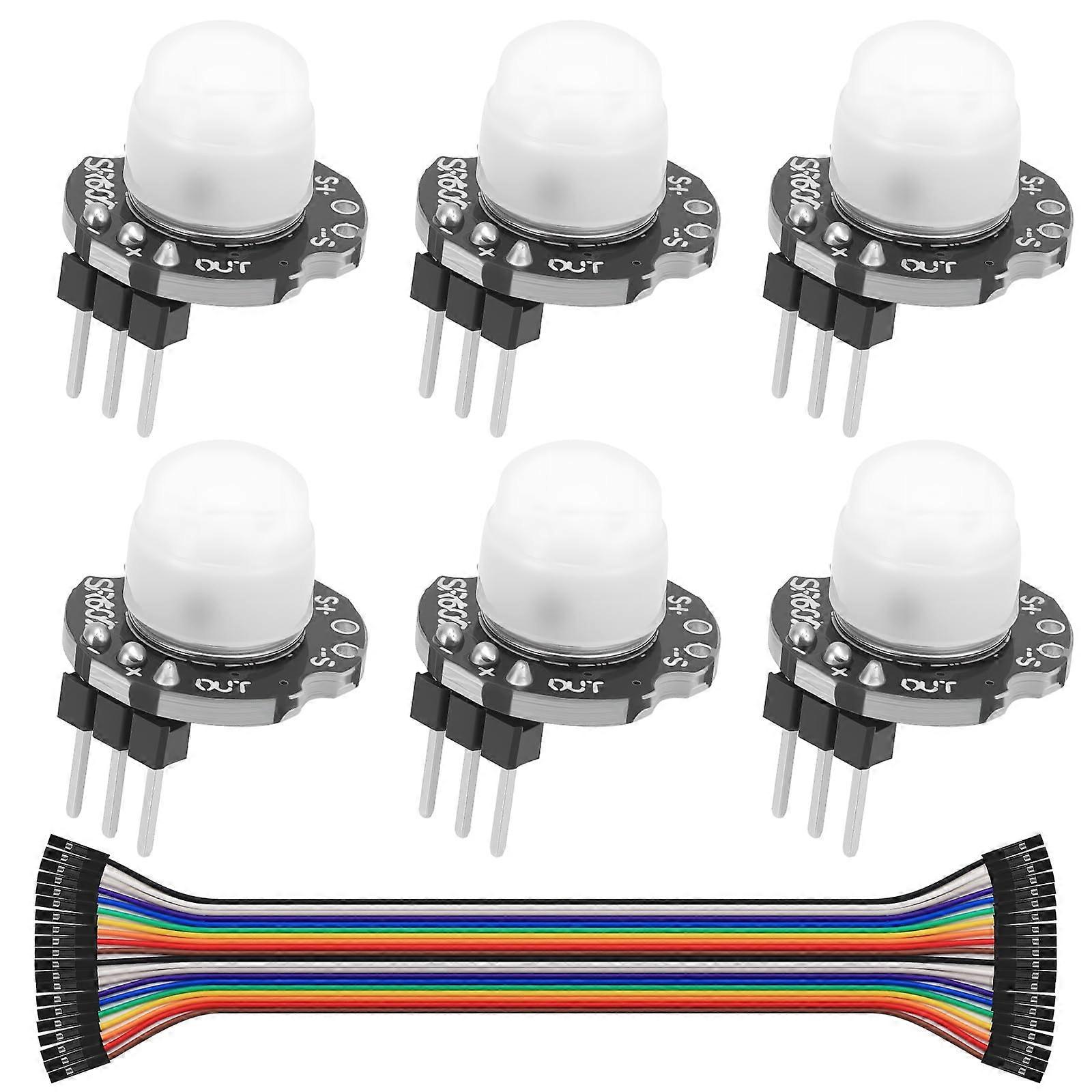 6pcs SR602 PIR Motion Sensor Module  Sensitivity Infrared Motion Detector with Jumper Wires for Arduino DIY Smart Home Automation
