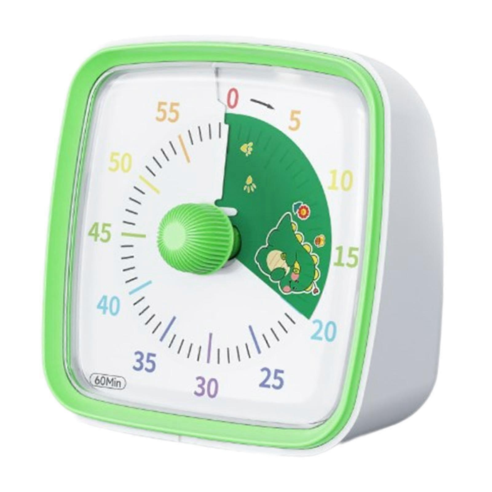 Visual Countdown Timer with Rainbow Pattern, 60 Minute Silent Desk Timer for Kids and Adults Green