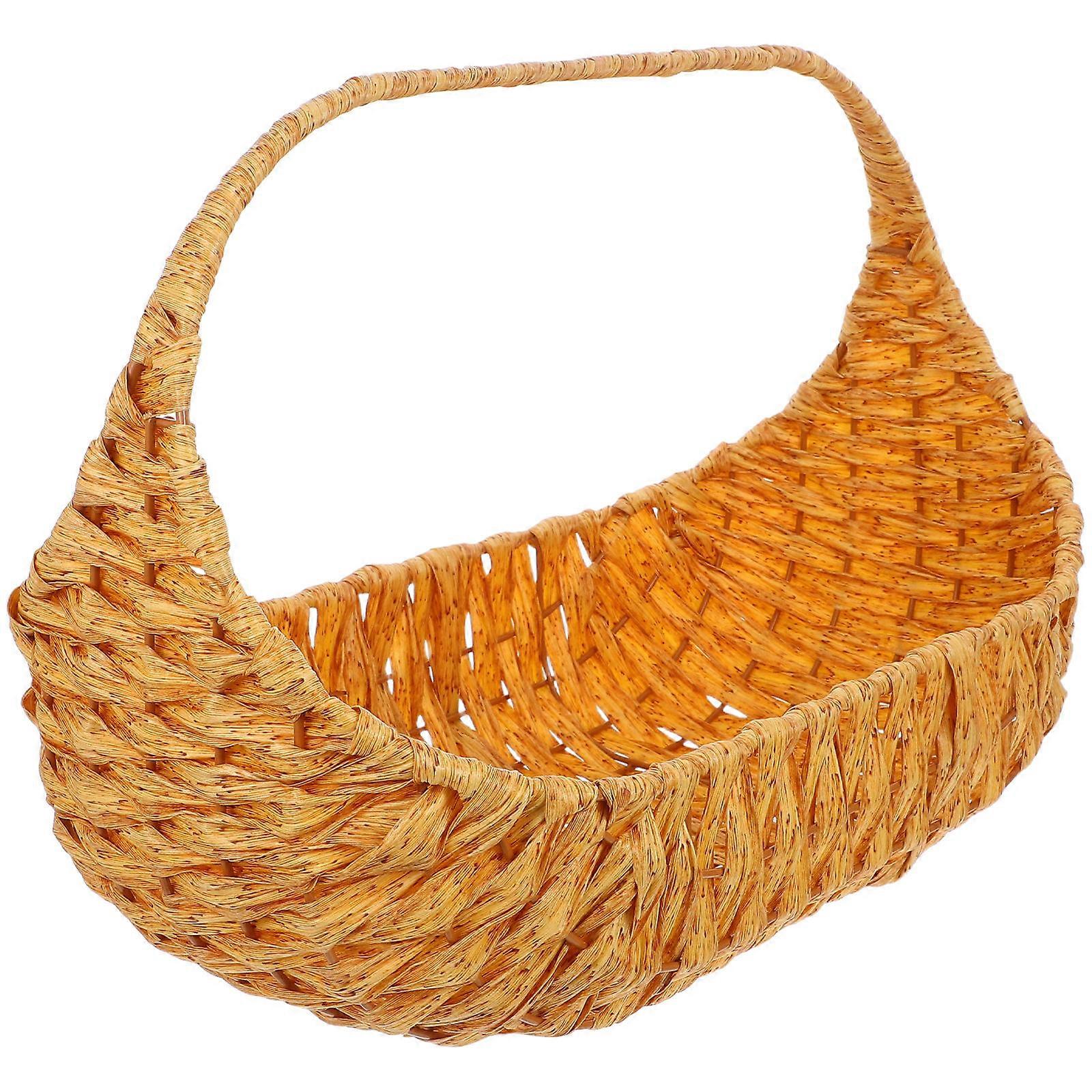 Handwoven Multipurpose Fruit Basket for Storage Use Portable Picnic Basket
