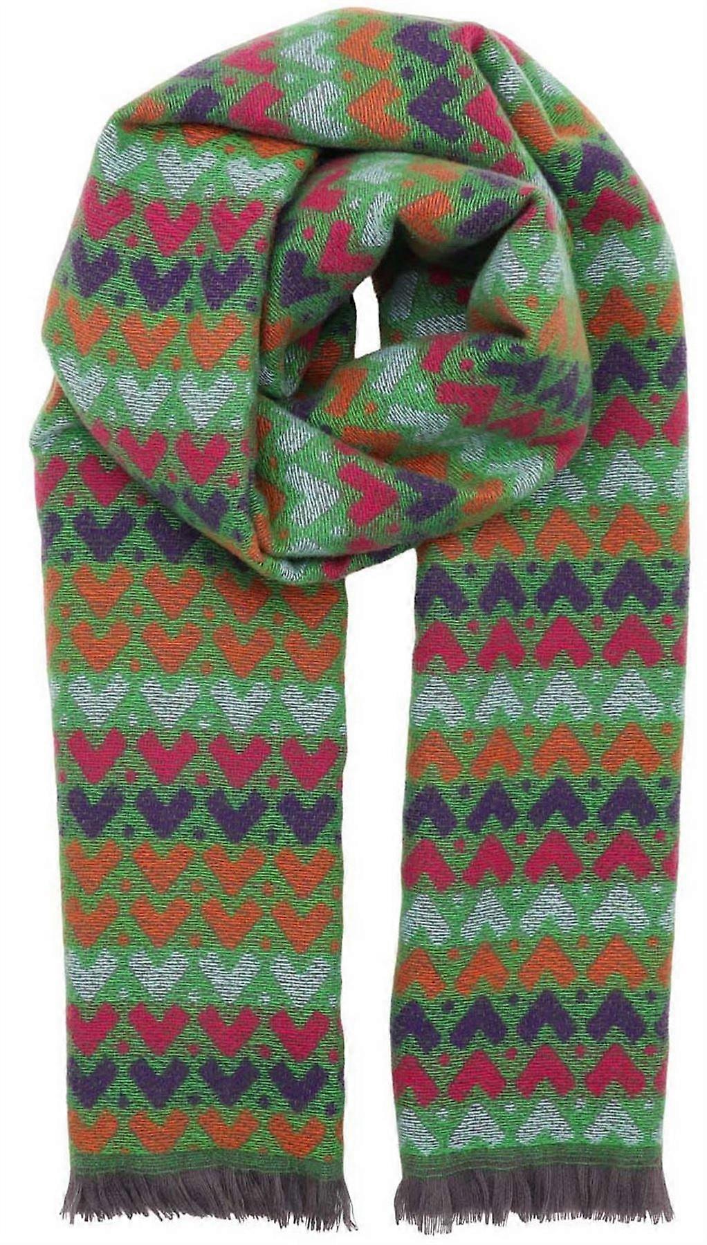 Zelly Hearts Winter Weight Scarf - Green