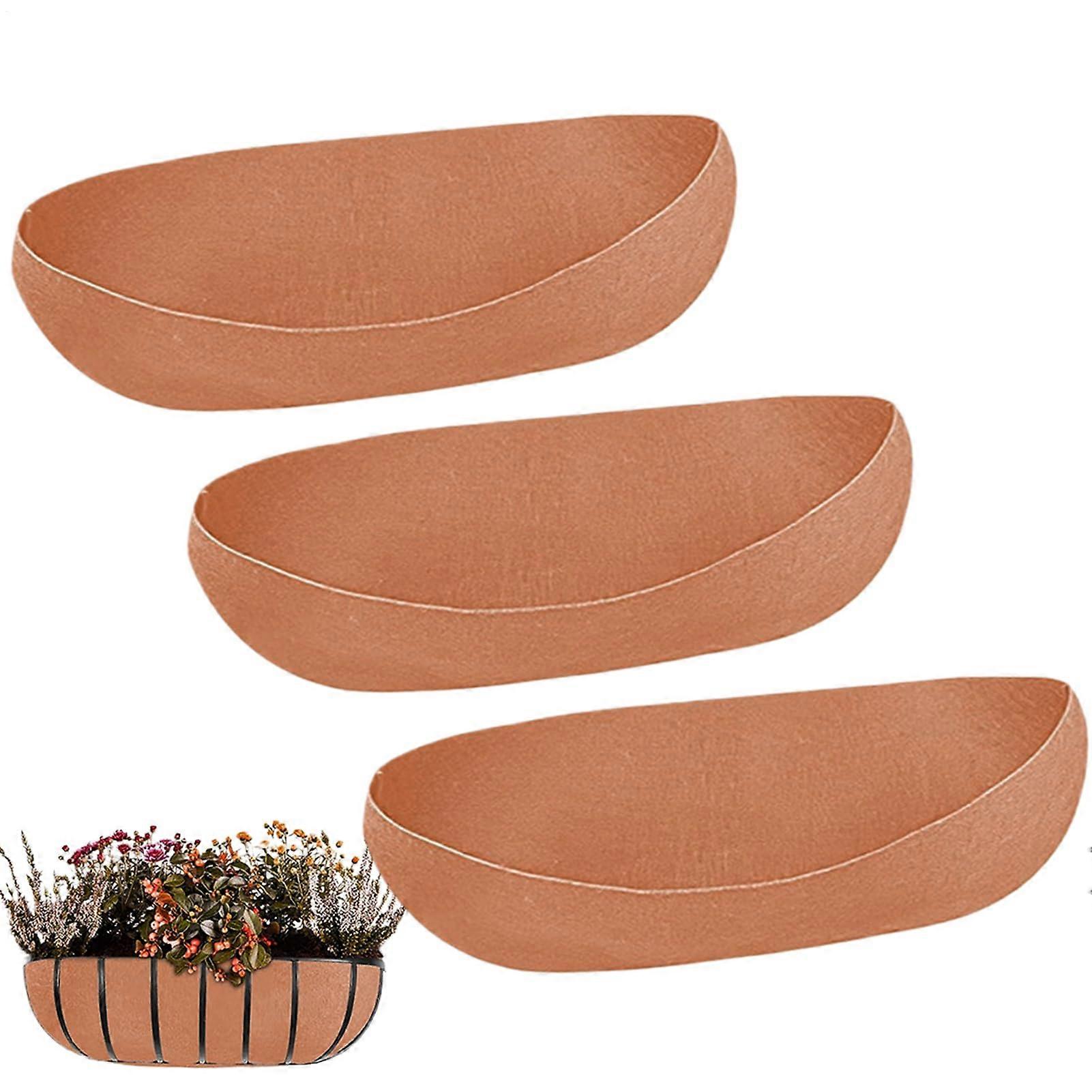 36 Inch Window Box Planter Liners 3 Pack Coco Felt Basket Inserts for Balcony Garden Raised Beds