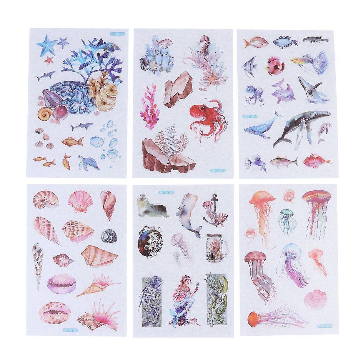 10 Sets Washi Decorative Decals for Craft Projects Assorted Color Diy Craft 10Pcs