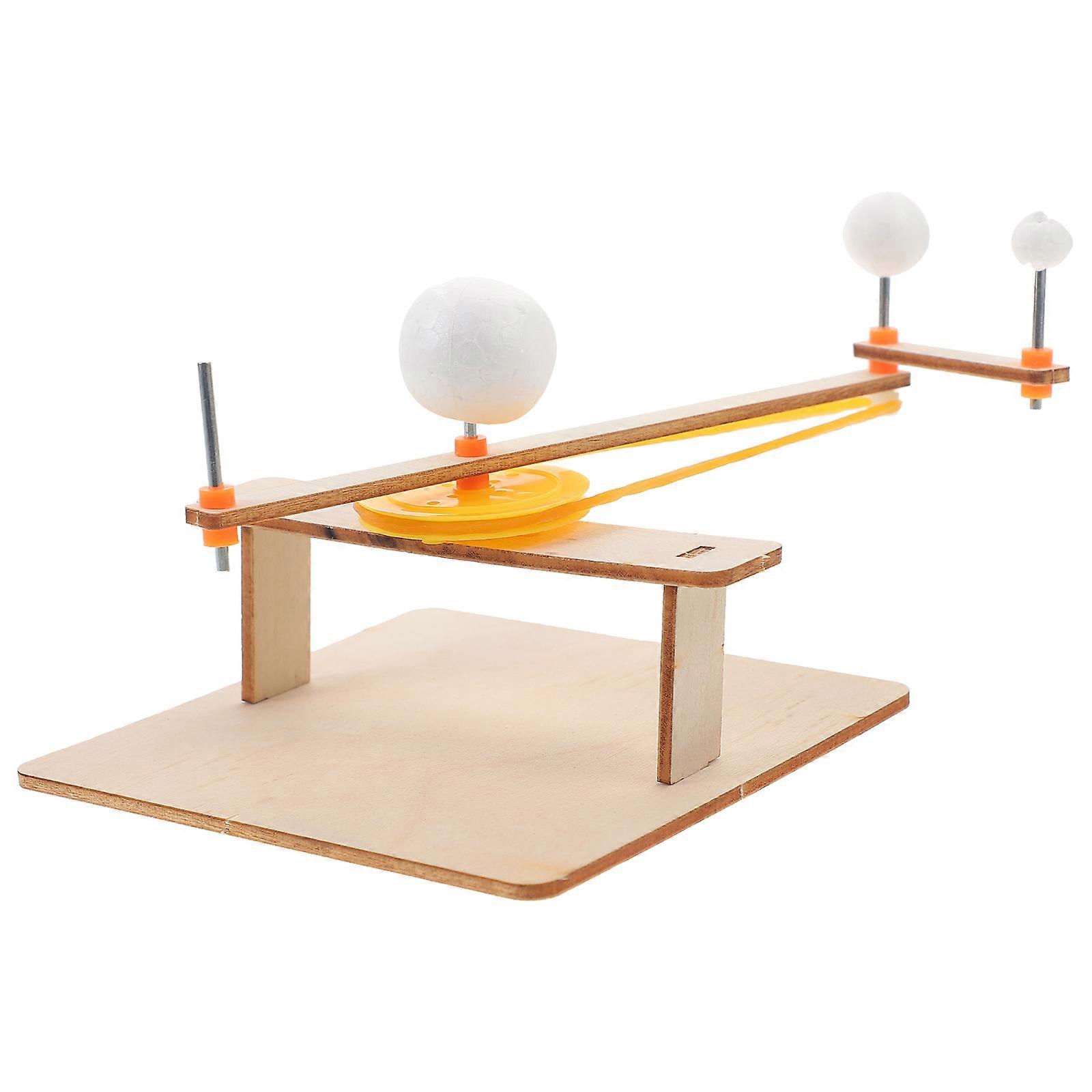 Wood Solar System Model Orbital Sun Earth Moon Teaching Model 1Set