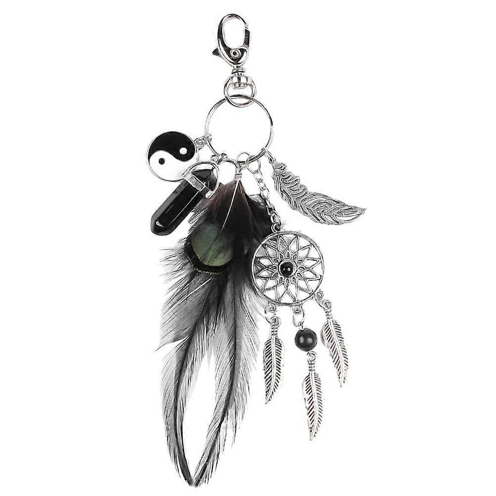 Black Agate Charm Keyfob for Women Accessory Dreamcatcher