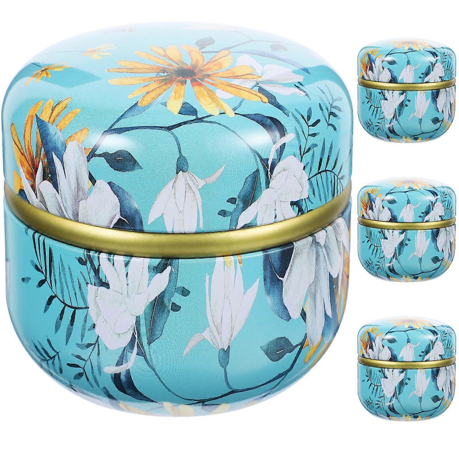 Tea Storage Container Iron Material for Storage Use 4Pcs Mini Pot