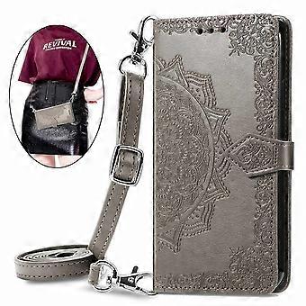 Case For Iphone 13 Pro Gray Japanese And Korean Messenger Bag Long Lanyard Waist Crossbody No12000