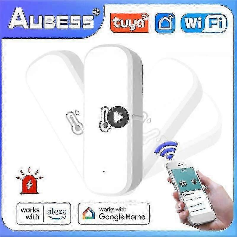 WiFi Connected Indoor Thermometer Hygrometer with Tuya Control