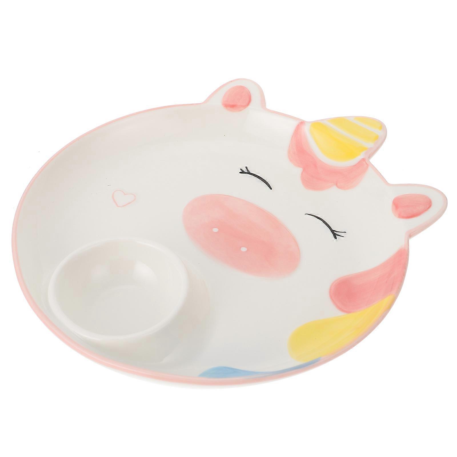 Food Serving Plate Ceramic Dumpling Dish for House Use 1Pcs White