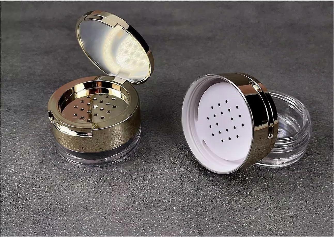 8g Empty Loose Powder Container with Puff, Refillable Travel Size Makeup Powder Case