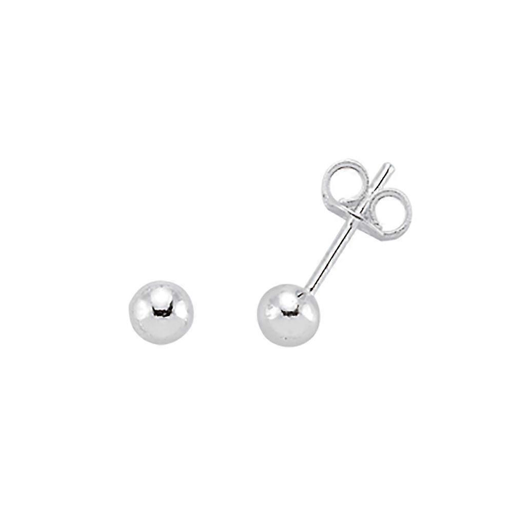 Jewelco London Ladies Rhodium Plated Sterling Silver 3D Orb Beads Ball Stud Earrings