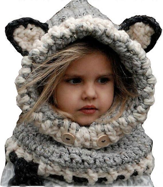 Knitted Fox Hat, Handmade Wool Baby Hat