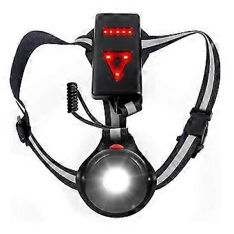 Feu de course, angle de faisceau réglable de 70, lumière de poitrine LED rechargeable USB mise à jour, veilleuse LED étanche portable et sûre avec 3 modes pour les coureurs,