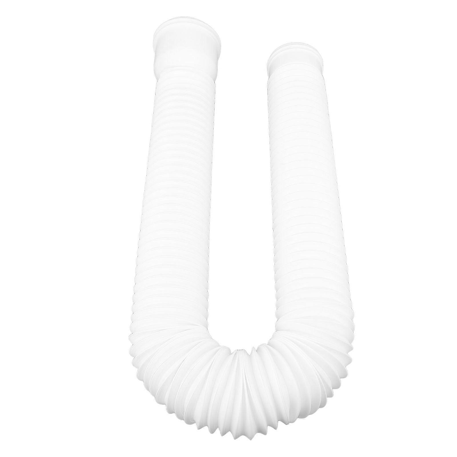 Rain Gutter Downspout Extension Adjustable Length PE Flexible Extender with Splash Block White