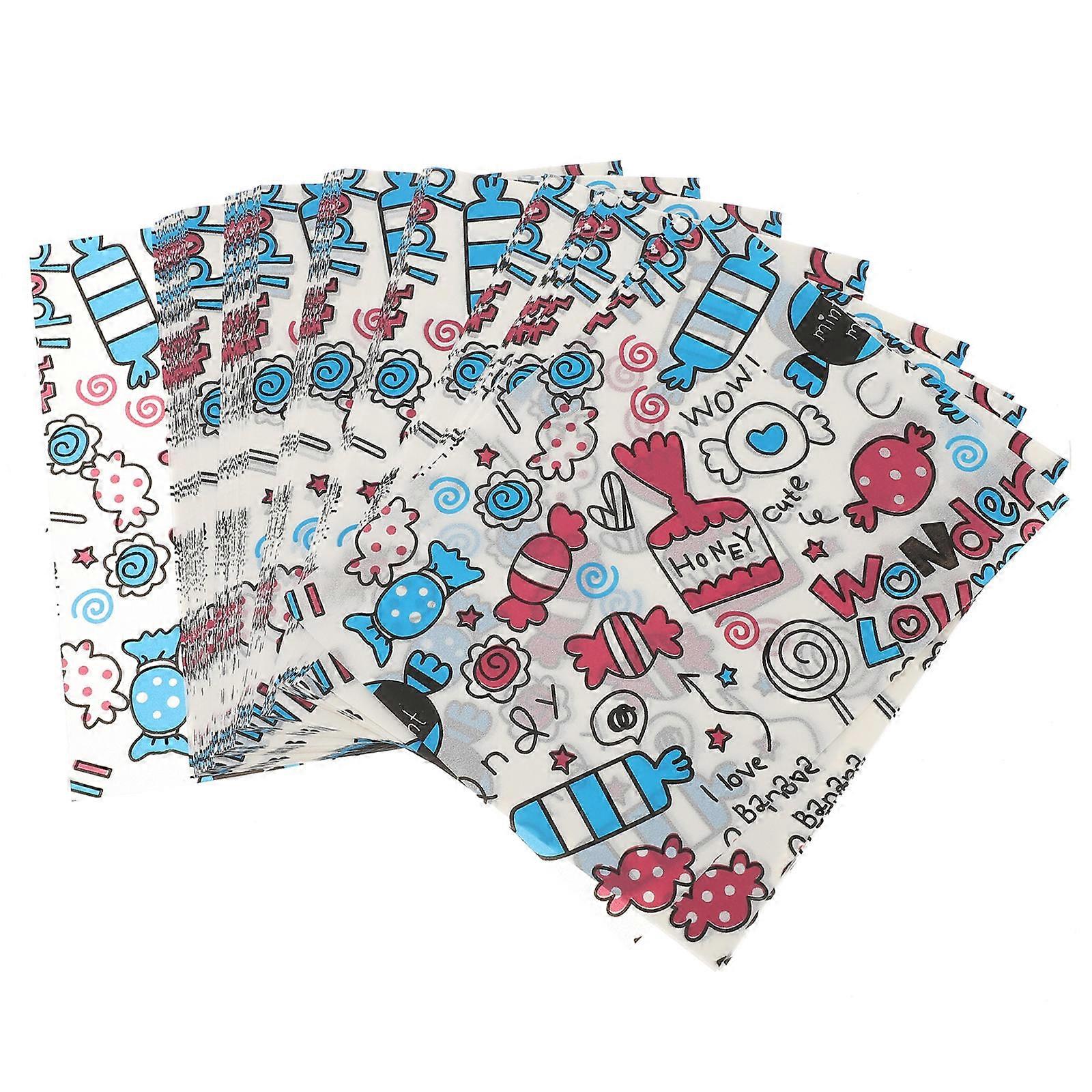 Sugar Paper Nougat Wrapper for Food Wrapping 500Pcs Assorted Color Candy Pattern