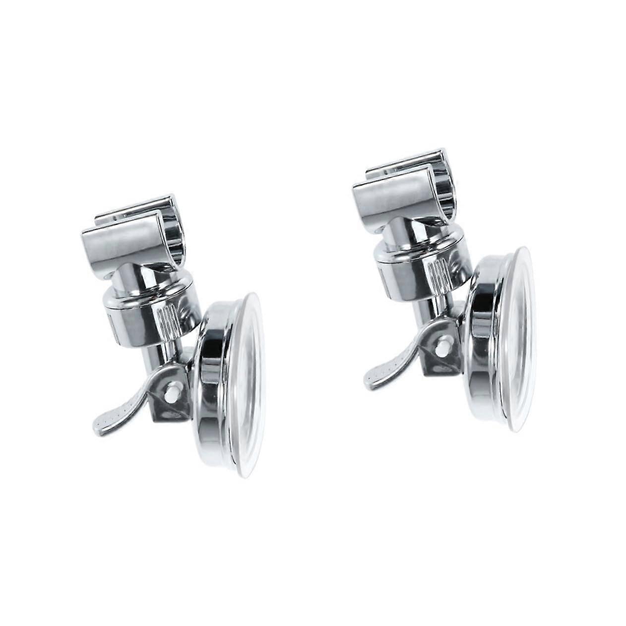 2pcs Adjustable Suction Cup Shower Head Holder with Strong Suction Hold for Bathroom Wall Mount