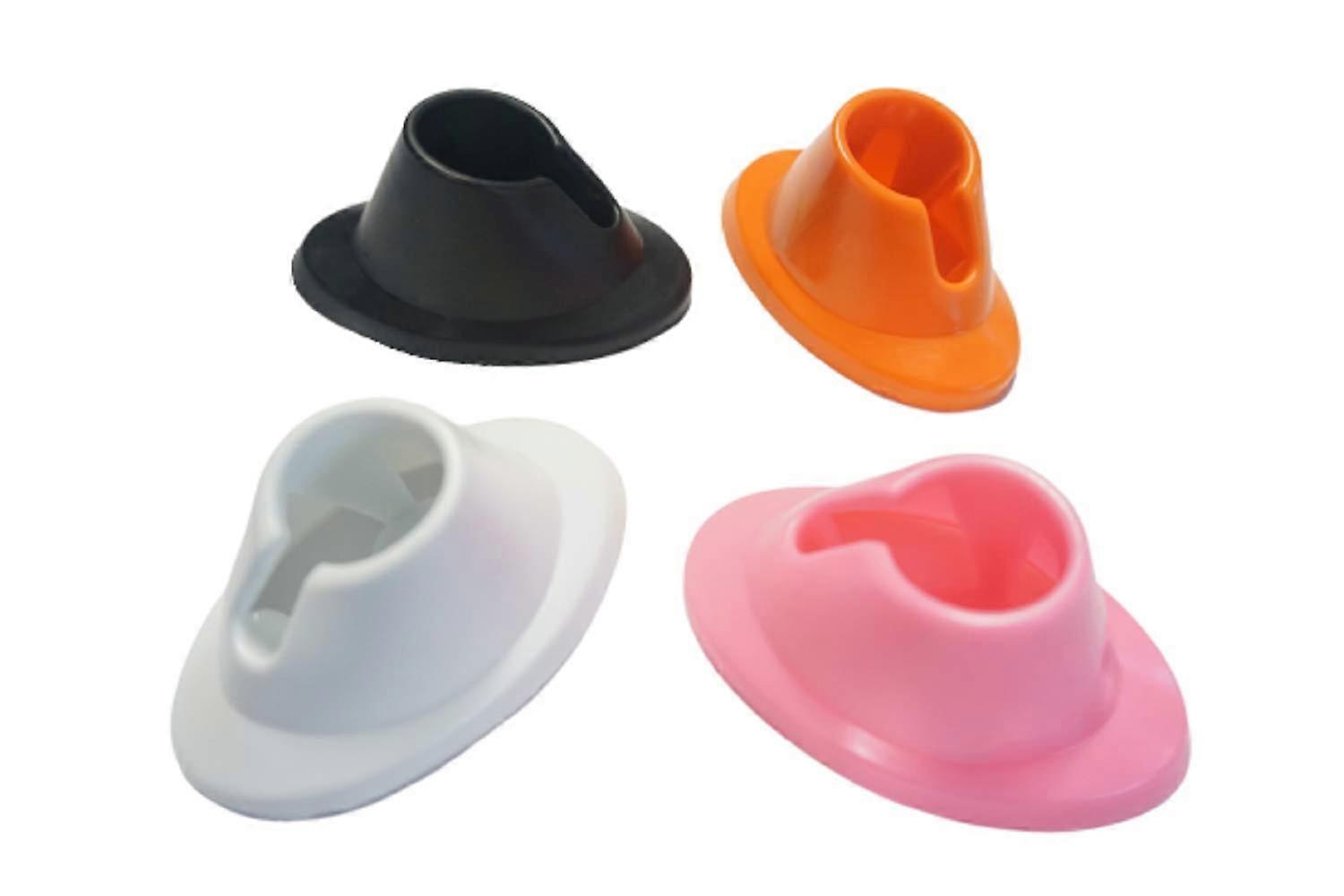 4 Pack Soft Rubber Nail Polish Holder with AntiSpill MultiAngle Design, White Pink Orange Black