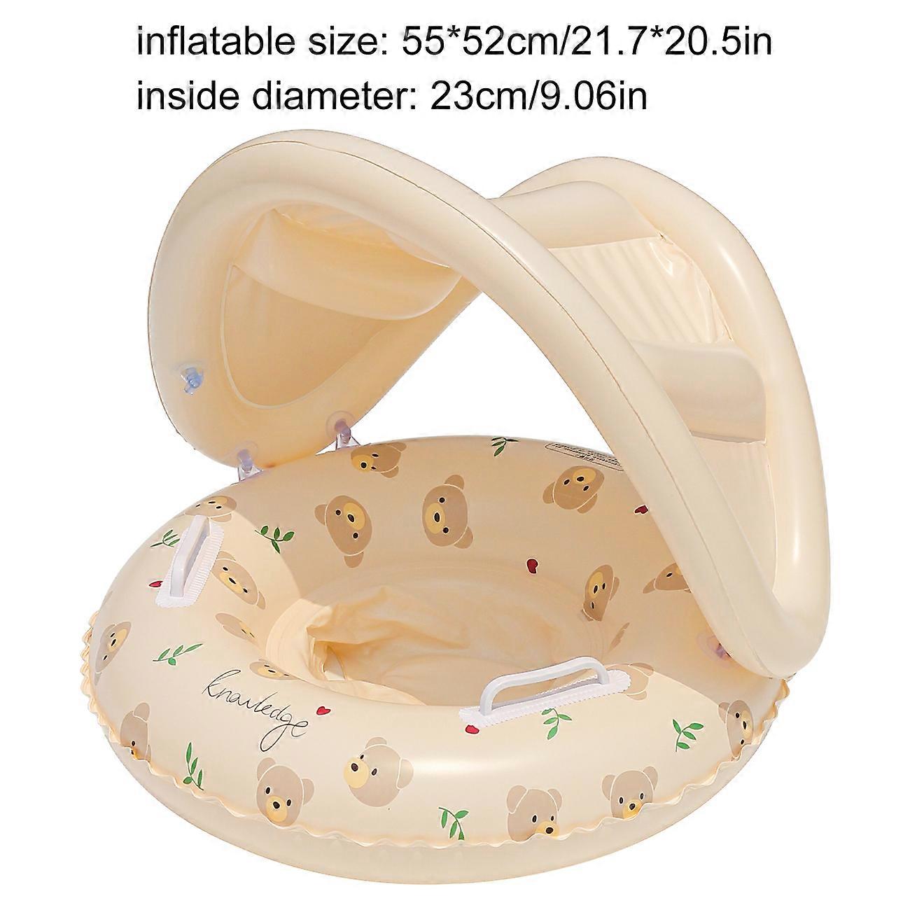 1PC Bear & Rabbit Canopy Arm Float - Thickened Inflatable Pool Float for Summer, Beach & Pool Parties