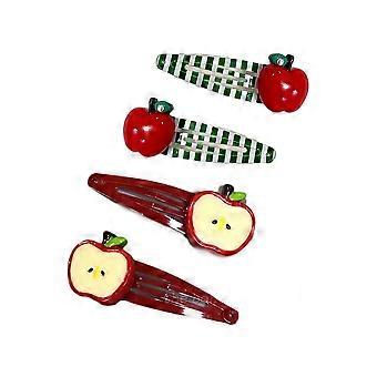 Appelstrikjes voor baby meisjes, fruit haarspeldjes, appel haarclips, baby fruit lint