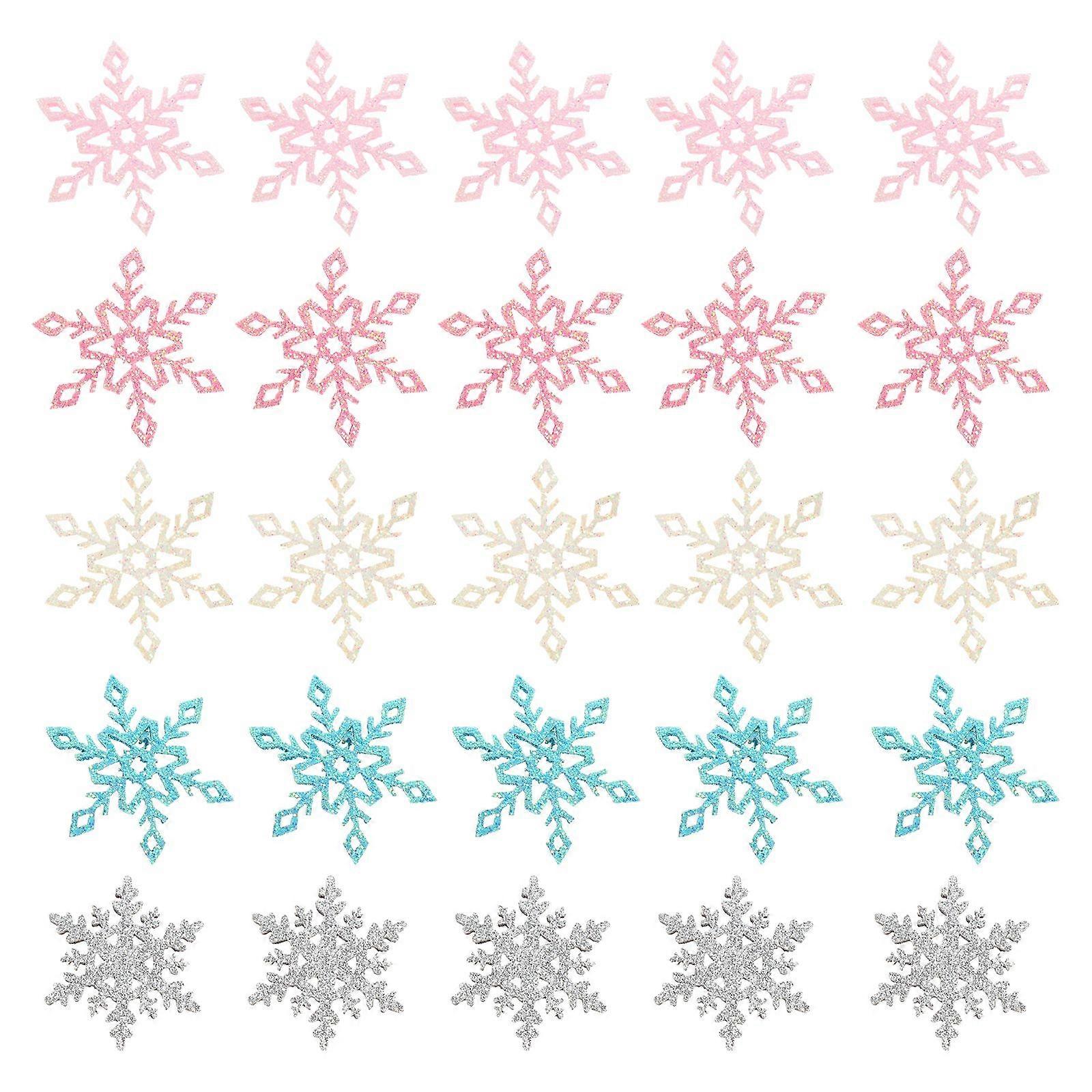 50pcs DIY Handcrafted Hairpin Materials for Children Patch Mini Snowflake Patch