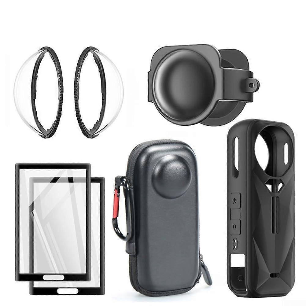 Protective Kit with Hard Shell Camera Case and Lens Coverage for Insta360 X5