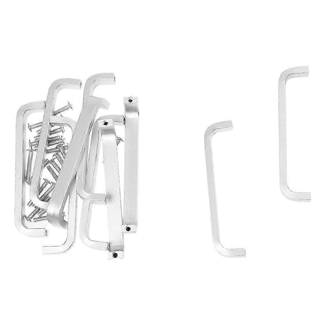 10x Door Drawer Pull Knob Cabinet Handle Hardware - Matte Silvery