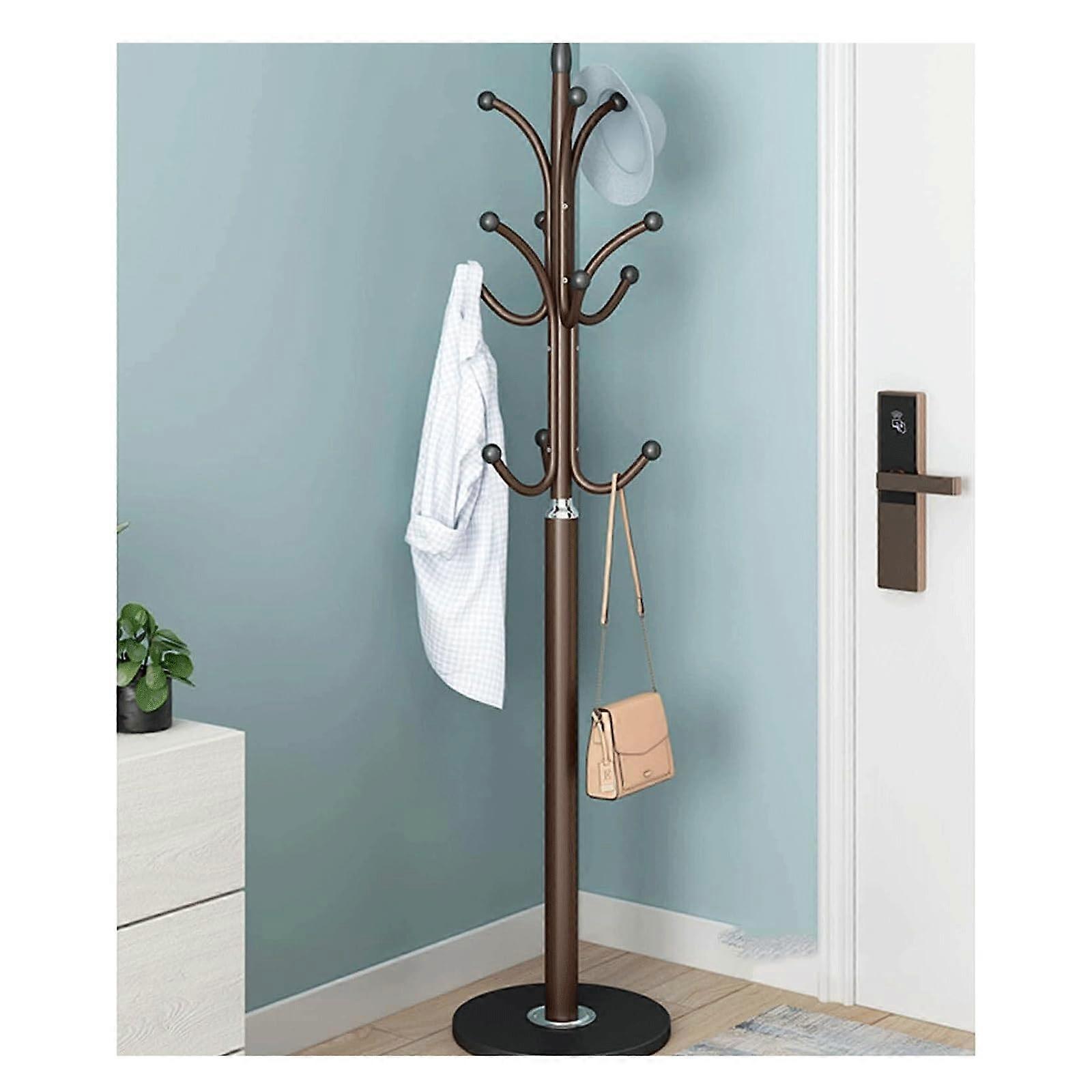 Metal Coat Rack Hall Tree with Marble Base, 12 Hooks, SpaceSaving Entryway Hat and Bag Stand