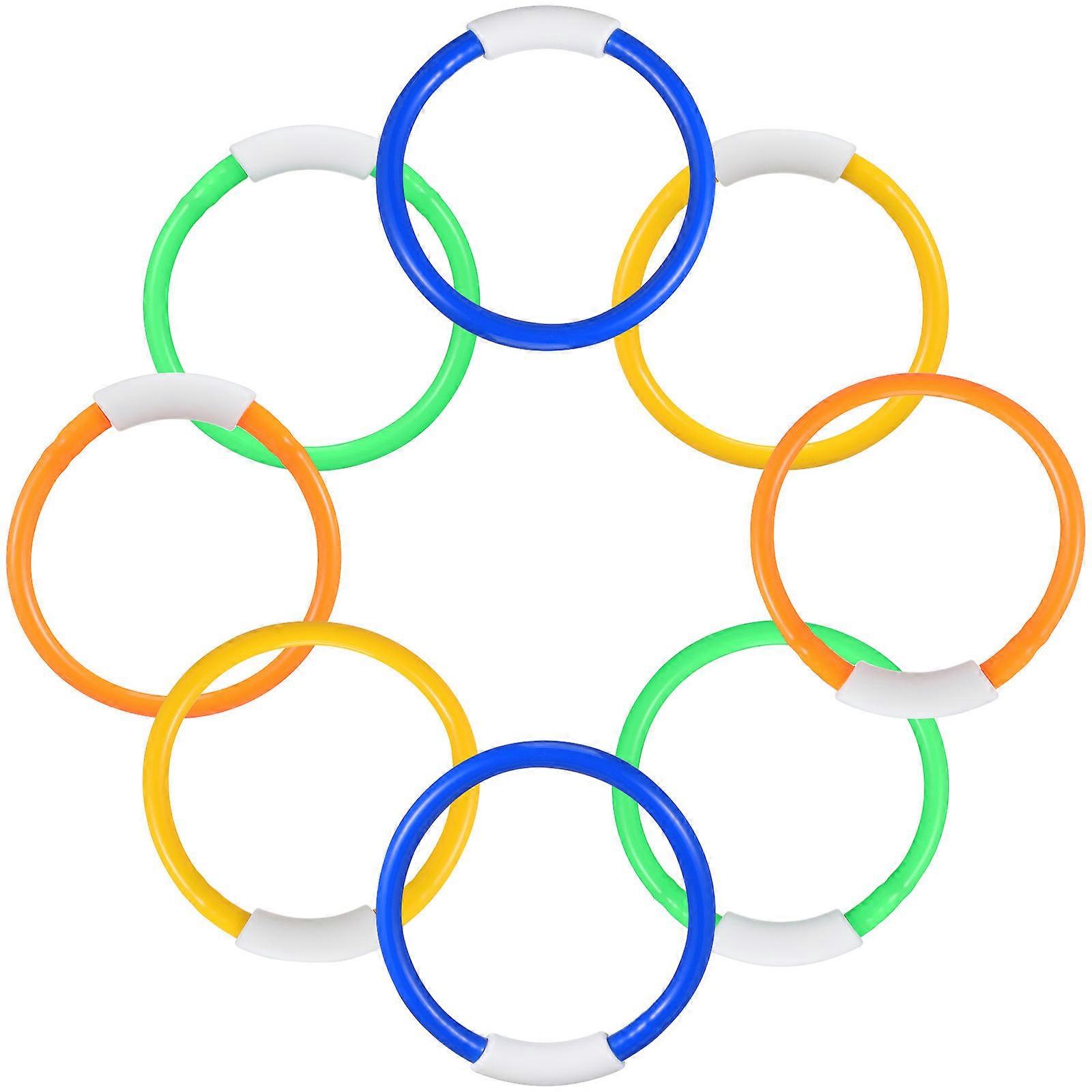 Underwater Diving Ring Toy for Kids Swim Practice 8Pcs Assorted Colors