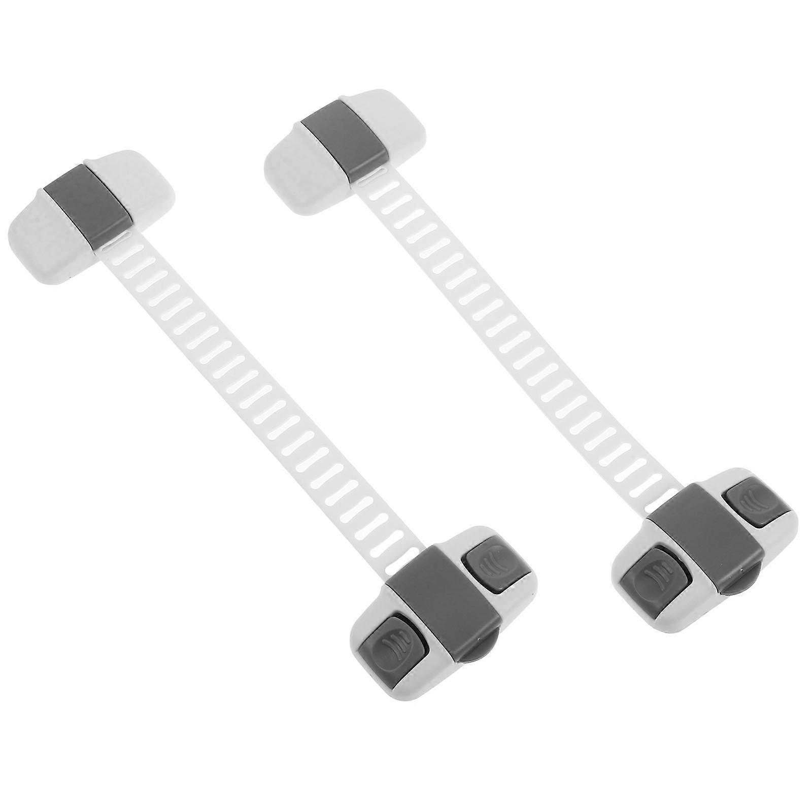 Fridge Cabinet Lock White ABS 2Pcs for Child Safety Use