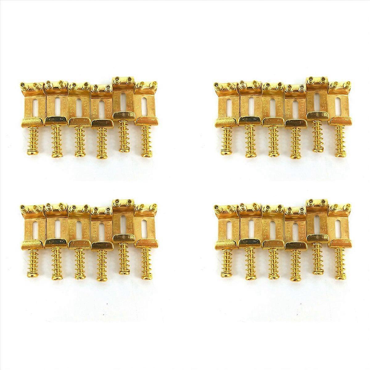 24 Roller Bridge Pull String Code Electric Guitar Saddle for Electric Guitar Accessories Gold