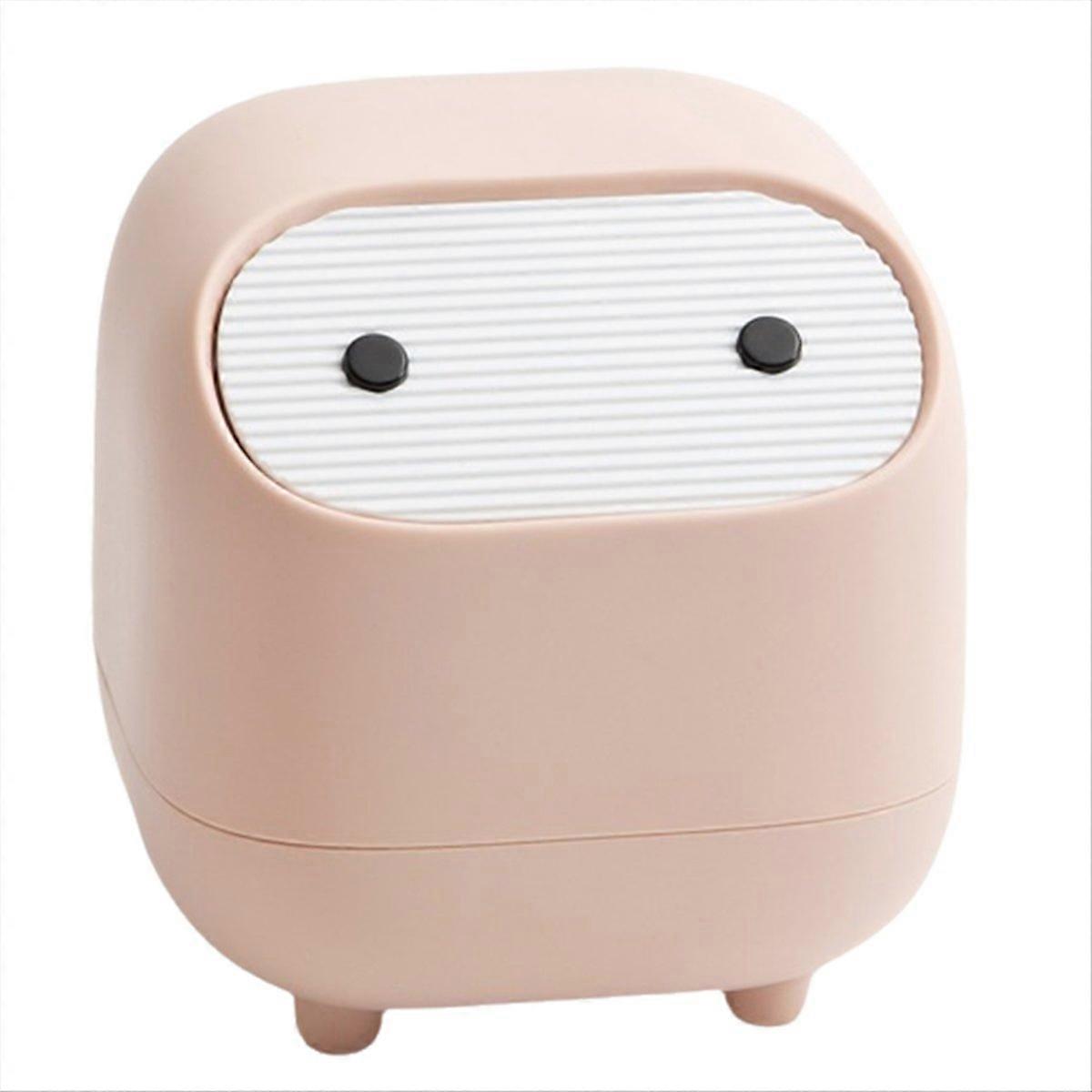 Desktop trash can, small office supplies, pink