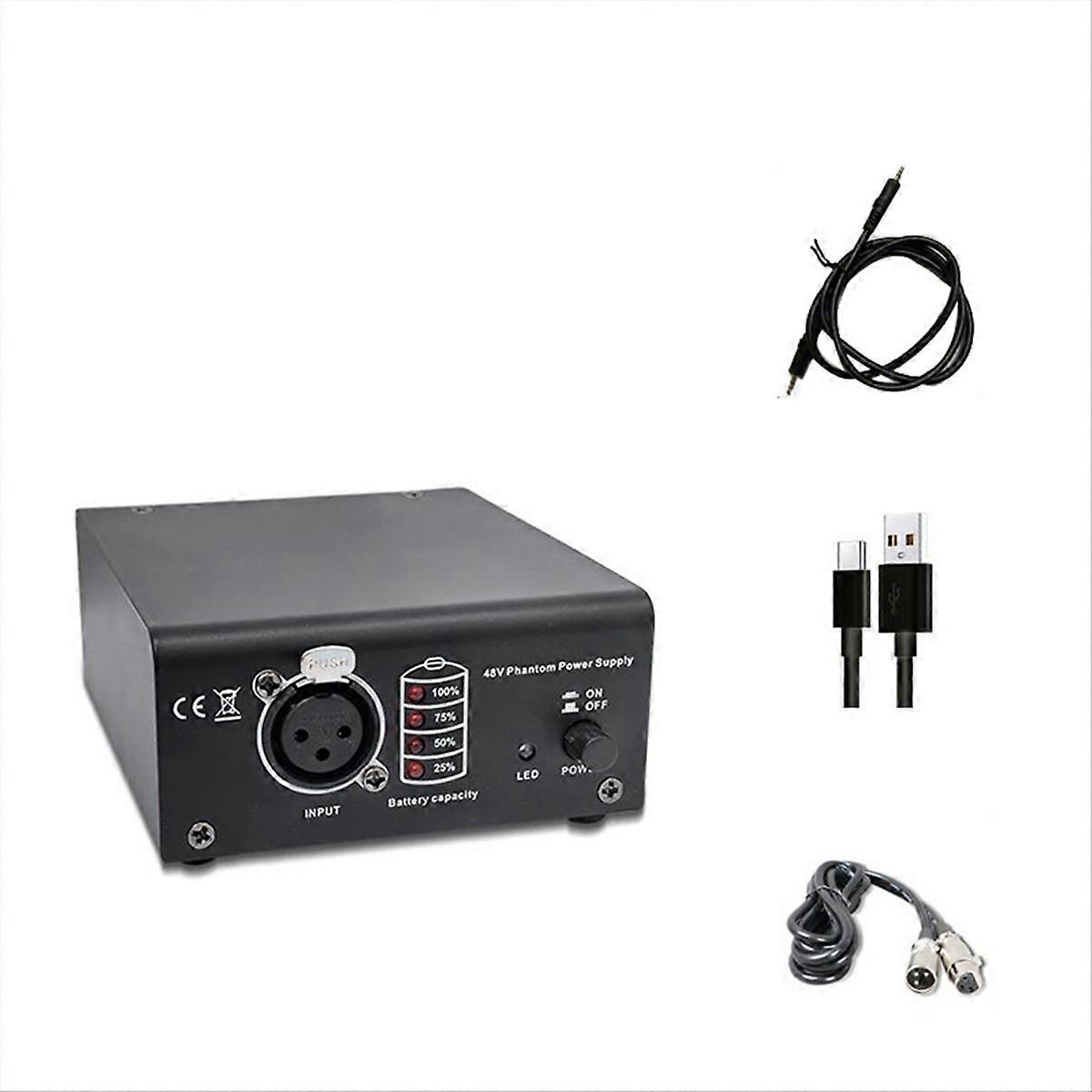 48V Phantom Power Supply Microphone Cable with Shield 3.5mm Cable