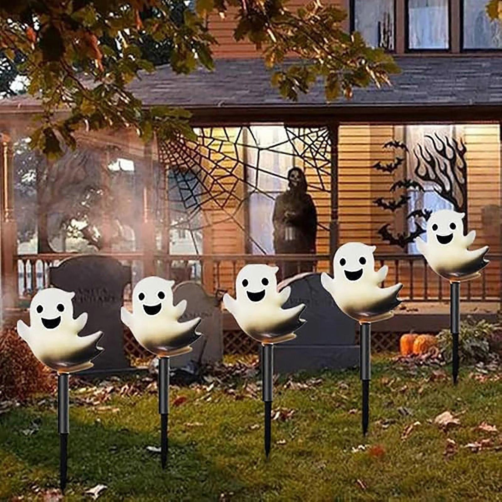 Ghost Garden Stakes Lighted Plastic Fall Yard Decor