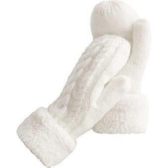 AURUZA Mittens Women, Thick Fleece Lined Insulating Warm Knitted Thermal Winter Mittens Fingerless Women's Gloves & Mittens