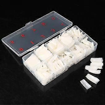500pcs French Nail Tips Half Cover Acrylic Nail Tips Set, 10 Sizes for Salon and Home Use
