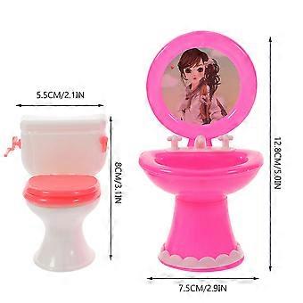 Conjunto de miniaturas de assentos sanitários para decoração, 1 conjunto de móveis para casa de bonecas