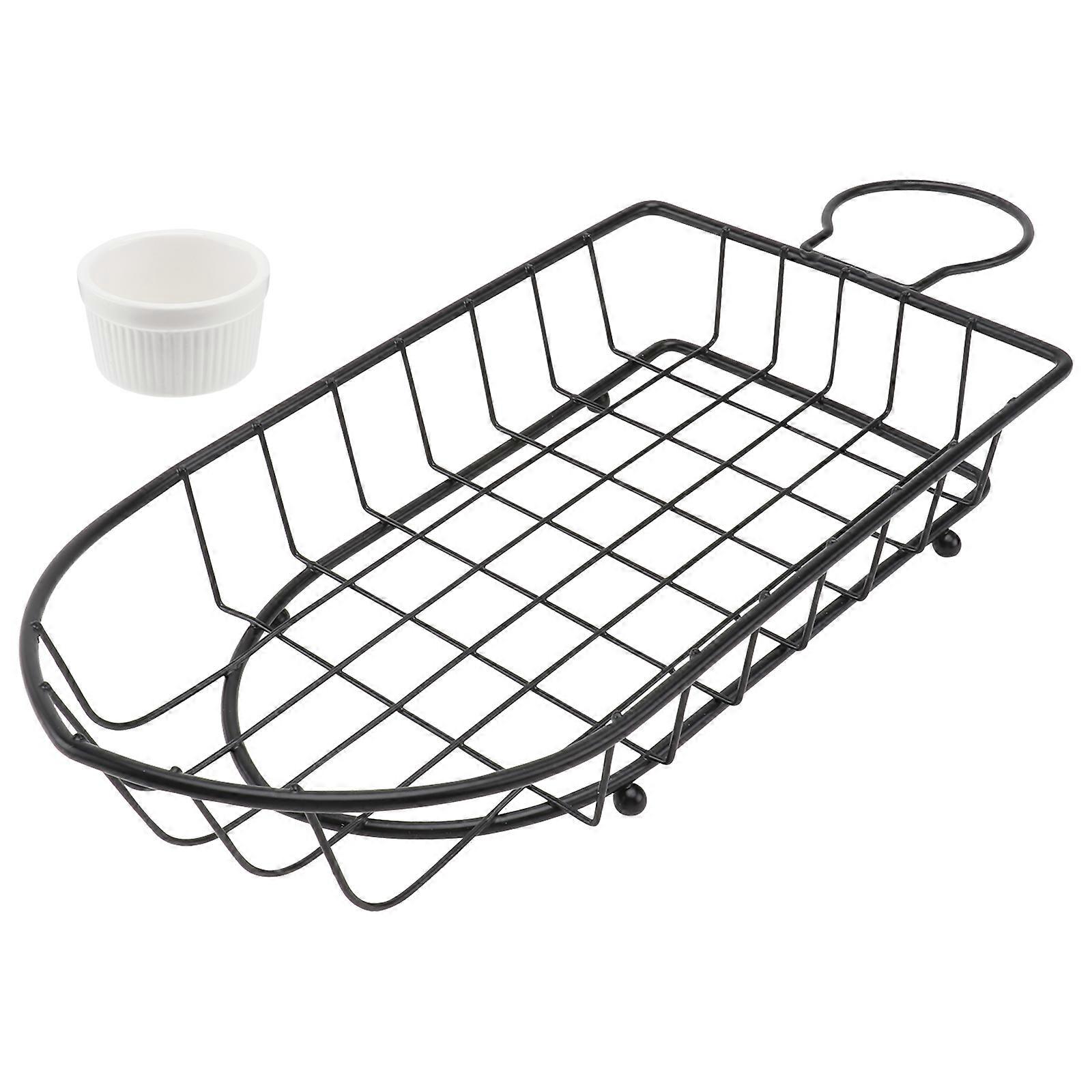 Liten snacksfat, båtformet, serveringsstativ med netting, 1 sett
