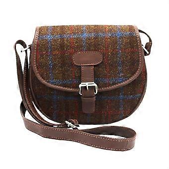 Rowan Harris Tweed Saddle Bag ZB083 Brown Check